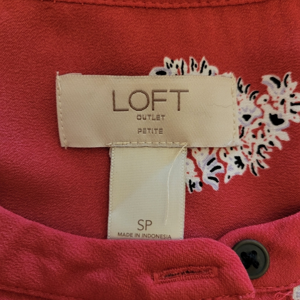 LOFT Red Dropped Waist Shift‎ Dress Size Small Petite - Picture 6 of 6